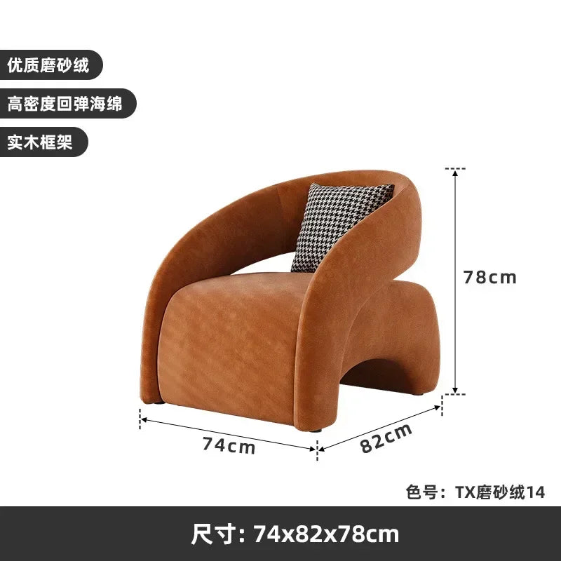 A  French cream wind single sofa chair Nordic living room lazy sofa small apartment single chair