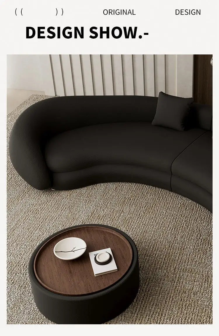 Italian living room small apartment special-shaped designer reception curved sofa