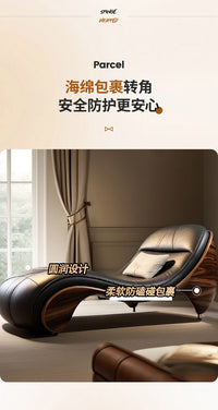 Nordic Light Luxury Single Lazy Leather Sofa Design Can Sit and Lie Leather-Covered