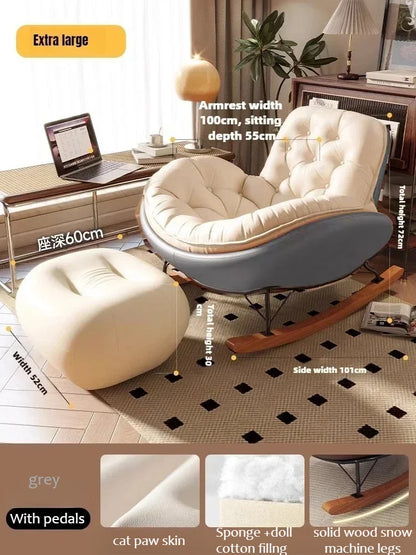 Lazy Sofa Rocking Chair Bedroom Lounge Chair Carefree Adult Living Room Single Balcony Leisure Rocking Chair Recliner Chairs