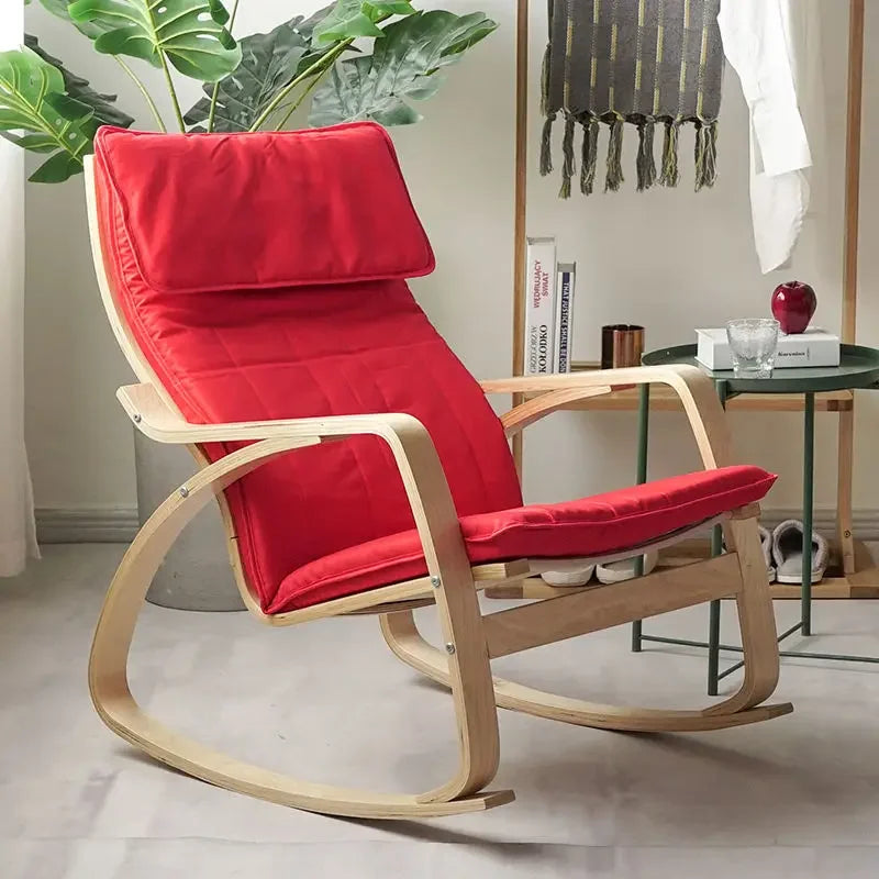 Simple and modern Nordic Boang rocking chair easy chair solid wood recliner lazy pregnant woman chair balcony lounge