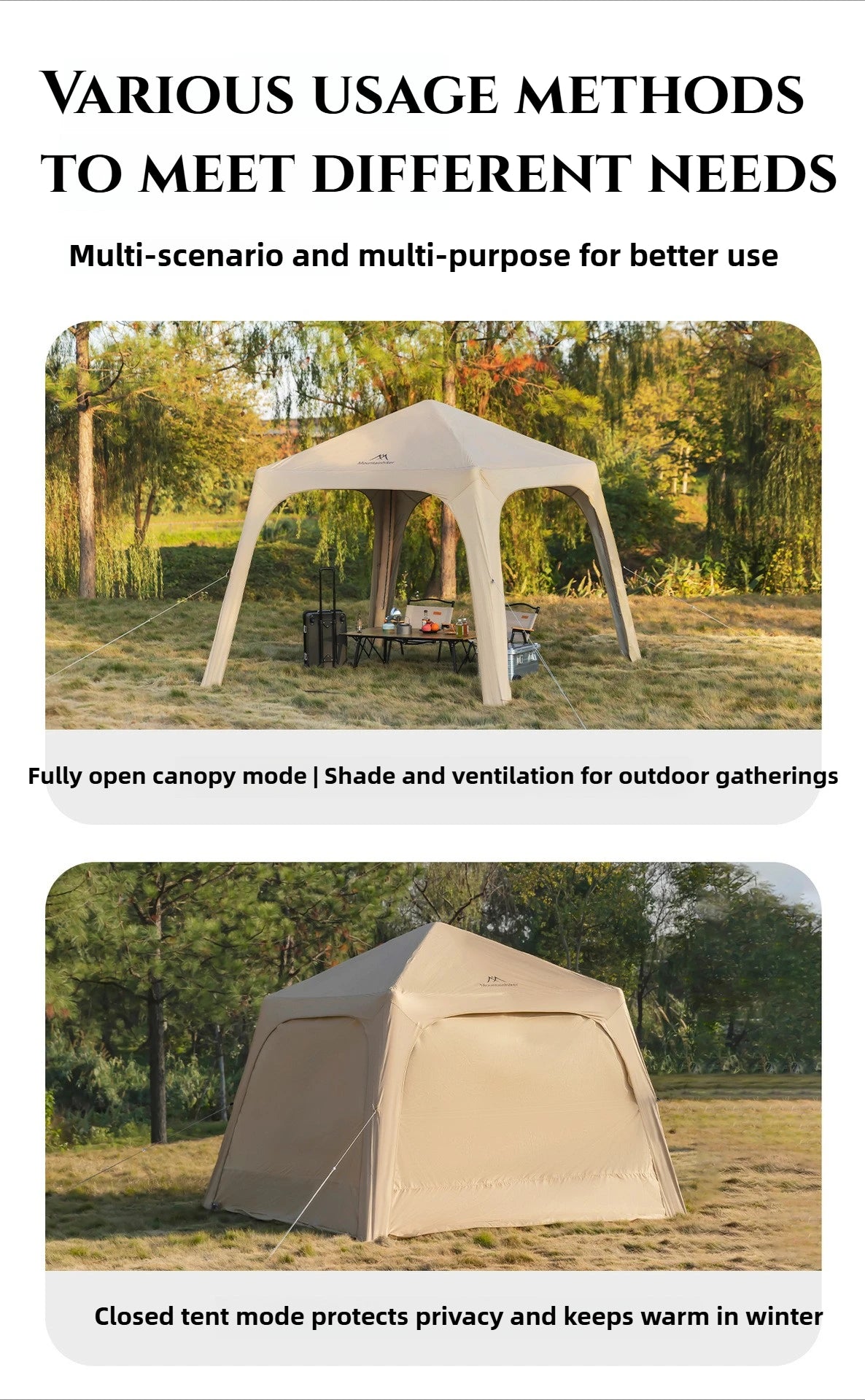 MOUNDAINHIKERInflatable Dome Outdoor Camping Waterproof Portable Tent Multiple People Large Capacity Park Sunscreen and Sunshade