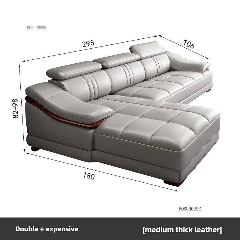 Italian Light Luxury Living Room Sofas Combination Nordic Double Sofas for Living Room Home Furniture Designer Leather Back Sofa