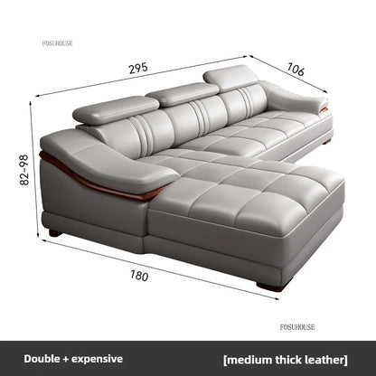 Italian Light Luxury Living Room Sofas Combination Nordic Double Sofas for Living Room Home Furniture Designer Leather Back Sofa