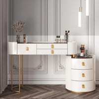 Solid wood new dresser glass bedroom modern simple style light luxury Internet celebrity small makeup table rock slab makeup