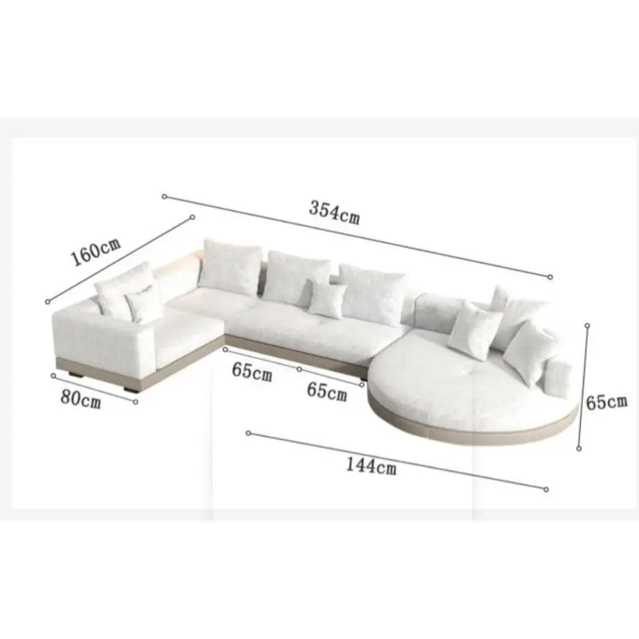 Modern simple straight corner cotton and linen round concubine modern living room sofa