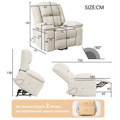Comanlai Senior Chairs, with Standing and Reclining Function, Adjustable Electric Massage Chair, with Massage & Heat Function