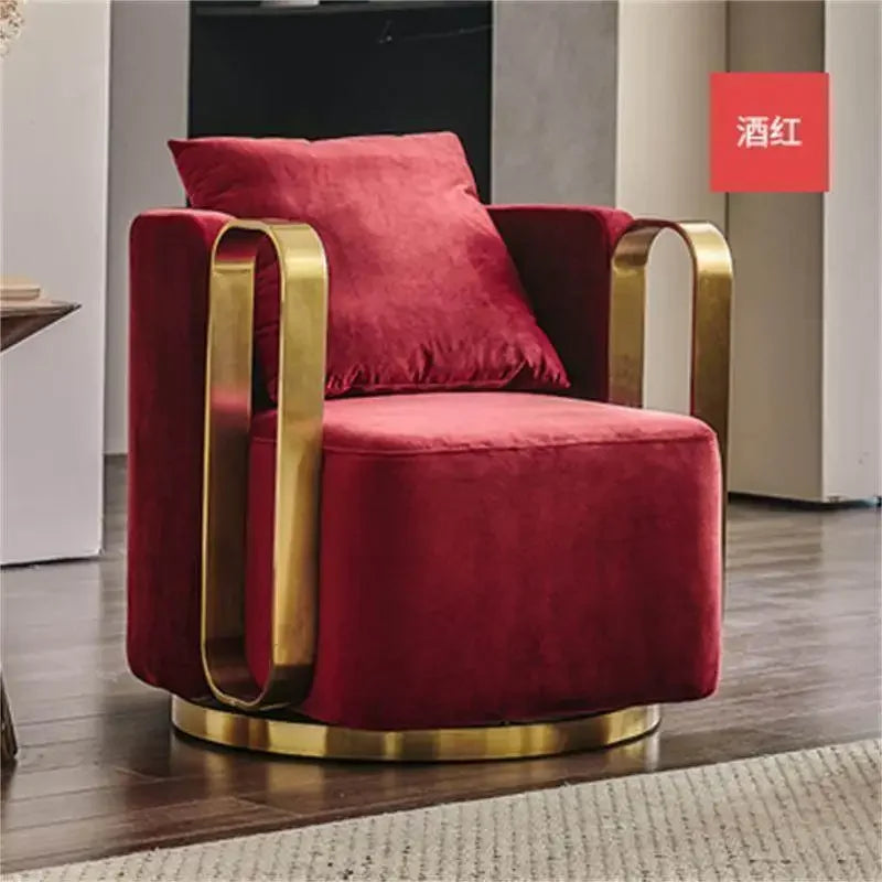 Light luxury rotatable lazy sofa chair hotel clubhouse reception negotiation chair  FT