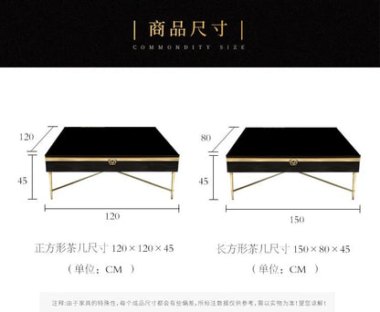 Modern Morocco New Classical Postmodern Square Stainless Steel Coffee Table Tea Table for Living Room