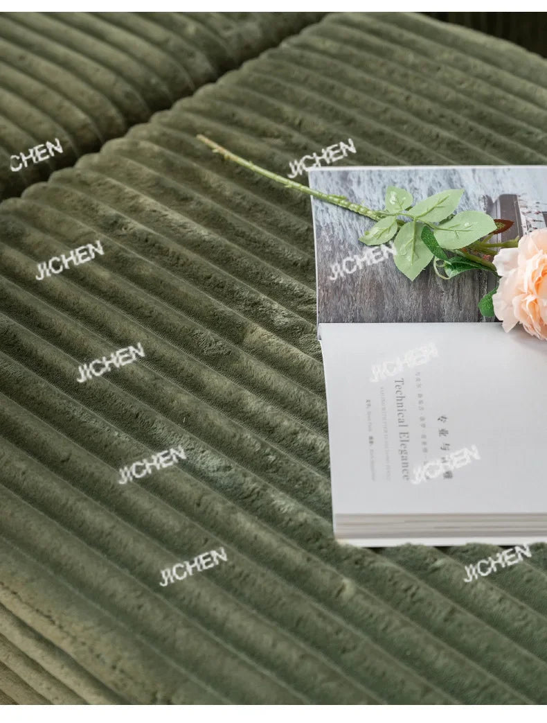 XJQC Living Room Compression Sofa Corduroy Combination Module Modular L-shaped Multifunctional Boneless Compression Sofa Chair