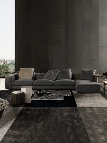 Italian minimalist modern cloth art three person sofa villa large family living room model room combined sofa