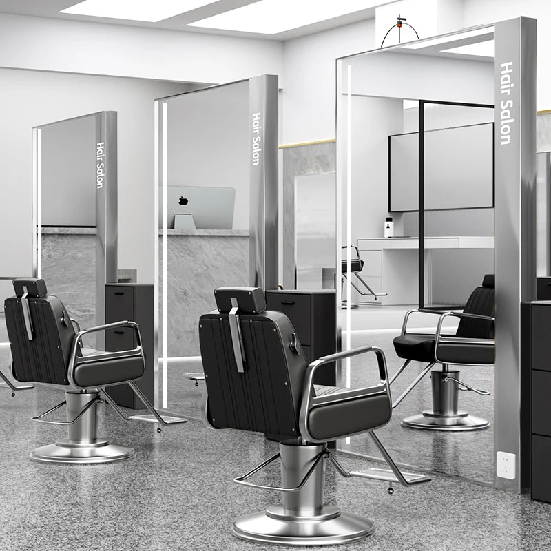 HJ Barber Shop Mirror Quick Cut Special Mirror Hair Salon Internet celebrity hair salon Full Lamp Mirror