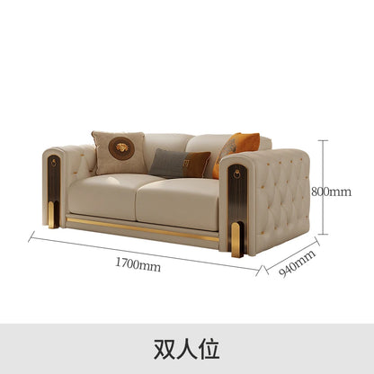 Elegant Luxury Modern Sofa Designs Royal Set Designer Leather Sofa Lounge Loveseat Divano Soggiorno Living Room Furniture