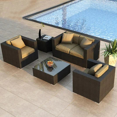 Outdoor rattan sofa combination living room rattan chair sofa outdoor rattan sofa courtyard balcony leisure