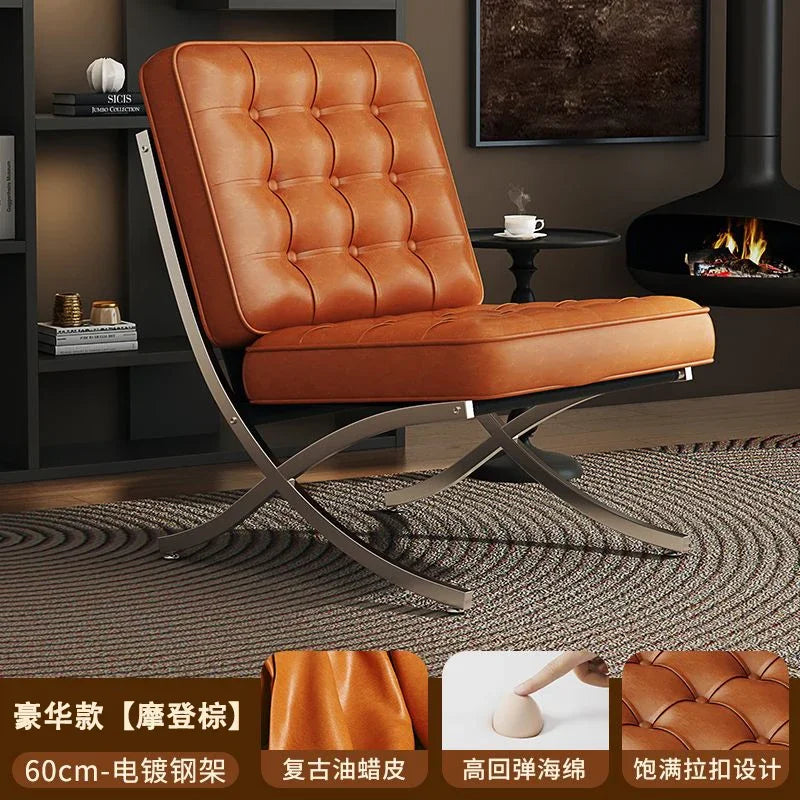 Balcony Throne Relax Reading Modern Room Decor Fashion Chairs Black Metal Living Room Chairs Comfortable Sillones Home Design