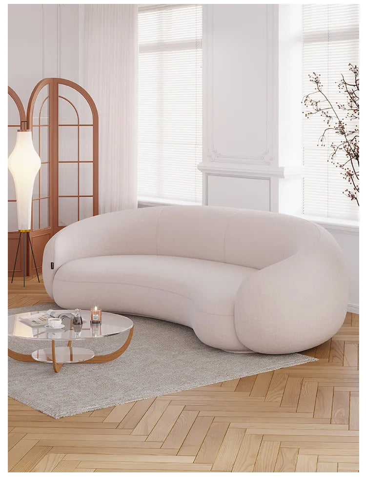 Curved Armchair Living Room Sofas White Designer Modern Minimalist Living Room Sofas Lazy Floor Muebles Lounge Suite Furniture