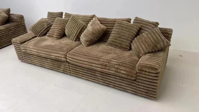 Gray Designer Vacuum Compressed Sofa Minimalist Corduroy Lounge Vacuum Compressed Sofa Nordic Couch Wohnzimmer Furniture Home