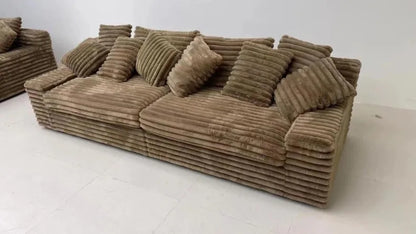 Gray Designer Vacuum Compressed Sofa Minimalist Corduroy Lounge Vacuum Compressed Sofa Nordic Couch Wohnzimmer Furniture Home