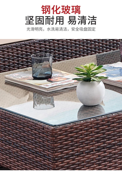 Outdoor sofa leisure balcony set combination villa courtyard sales office lazy rattan furniture small apartment rattan sofa