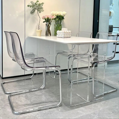 Furniture Stool Modern Transparent Chairs Designer Metal PC Plastic Dining Chair Home Creative Backrest Dining Table Stools