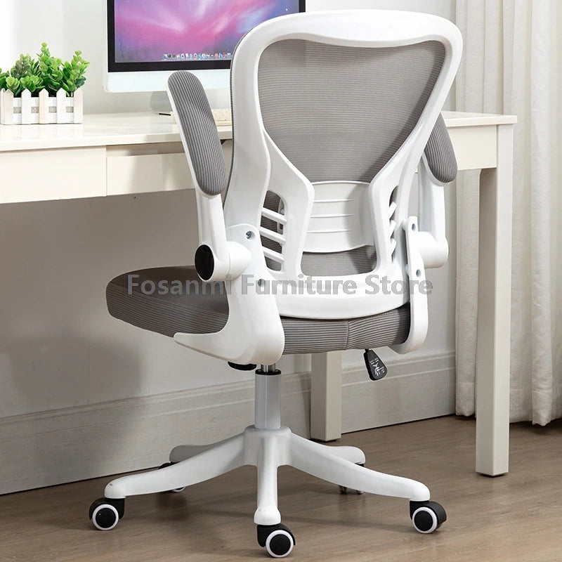 Adjustable Lumbar Support Home Desk Chairs with Armrests Students Study Computer Chair Office Mesh Swivel Chair with Wheels