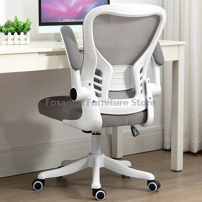 Adjustable Lumbar Support Home Desk Chairs with Armrests Students Study Computer Chair Office Mesh Swivel Chair with Wheels