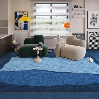 Blue Striped Living Room Rug Light Luxury Sofa Coffee Table Door Mat Retro Bedroom Lounge Non-slip Large Area Carpet Home Decor