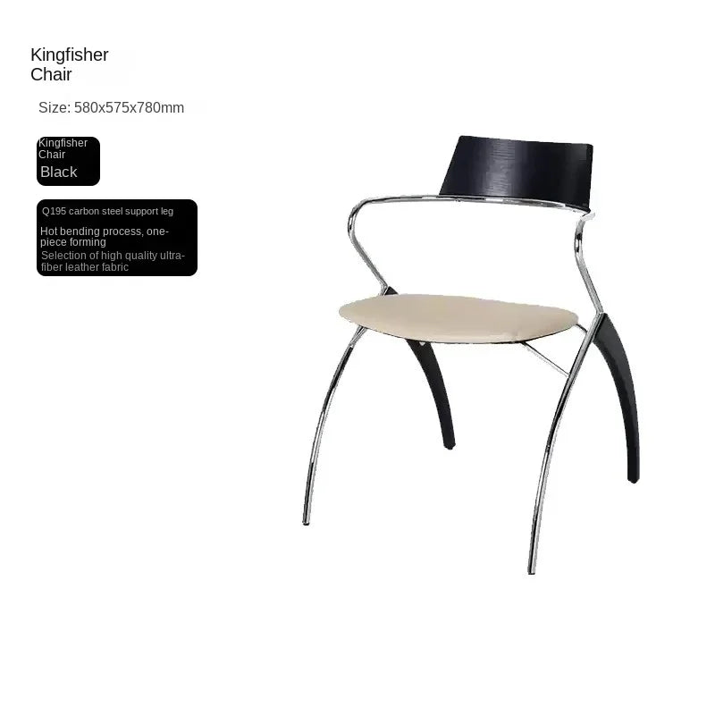 Antique Danish Designer Dining Chair Retro Simple Household Solid Wood Backrest Armchair Net Red Coffee Shop Leisure Chair