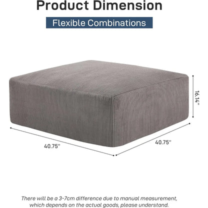 Modern Sectional Sleeper Sofa Bed 3-Seater Grey Lounge Couch Corduroy Convertible Sponge Compression Modular Sofas Chaise Home