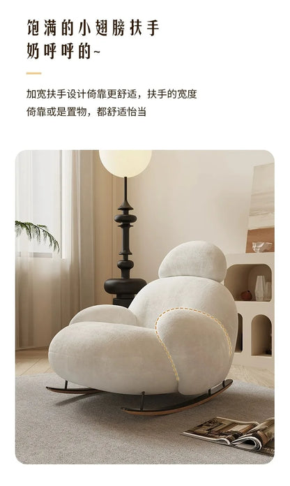 elegant creativity armchair Luxury Design modern comfortable Adult rocking chair balcony fashion mecedora adulto home furniture