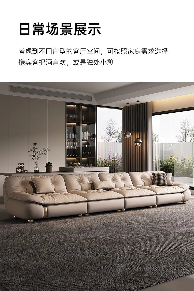 Aesthetic Classic Living Room Sofas White Real Leather Luxury Soft Sofa Lounge Lazy Modern Woonkamerbanken Furniture For Home