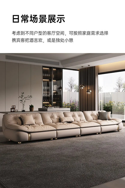 Aesthetic Classic Living Room Sofas White Real Leather Luxury Soft Sofa Lounge Lazy Modern Woonkamerbanken Furniture For Home