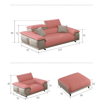 Genuine Leather Italian Living Room Sofa Luxury Lounge Designer Minimalist Sofas Modern Family Muebles Furniture Decoration
