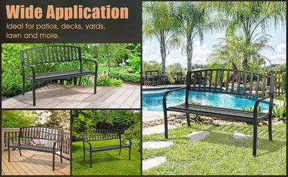New Trend Backyard Modern Outdoor Bench Outdoor Garden Iron Bench
