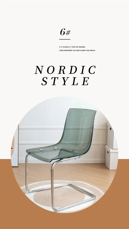 Transparent Acrylic Toyas Chair, Home Backrest Dining Chair, Nordic Minimalist Designer Desk, Coffee Shop Dining Table Chairs