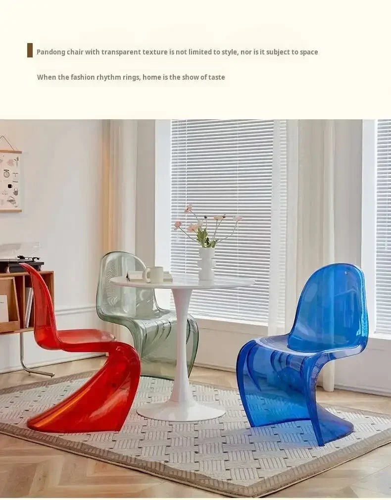 Transparent Plastic Chair Living Room Relax Backrest Waiting Cafe Chair Hotel Acrylic Design Dining Stool Nordic Furniture