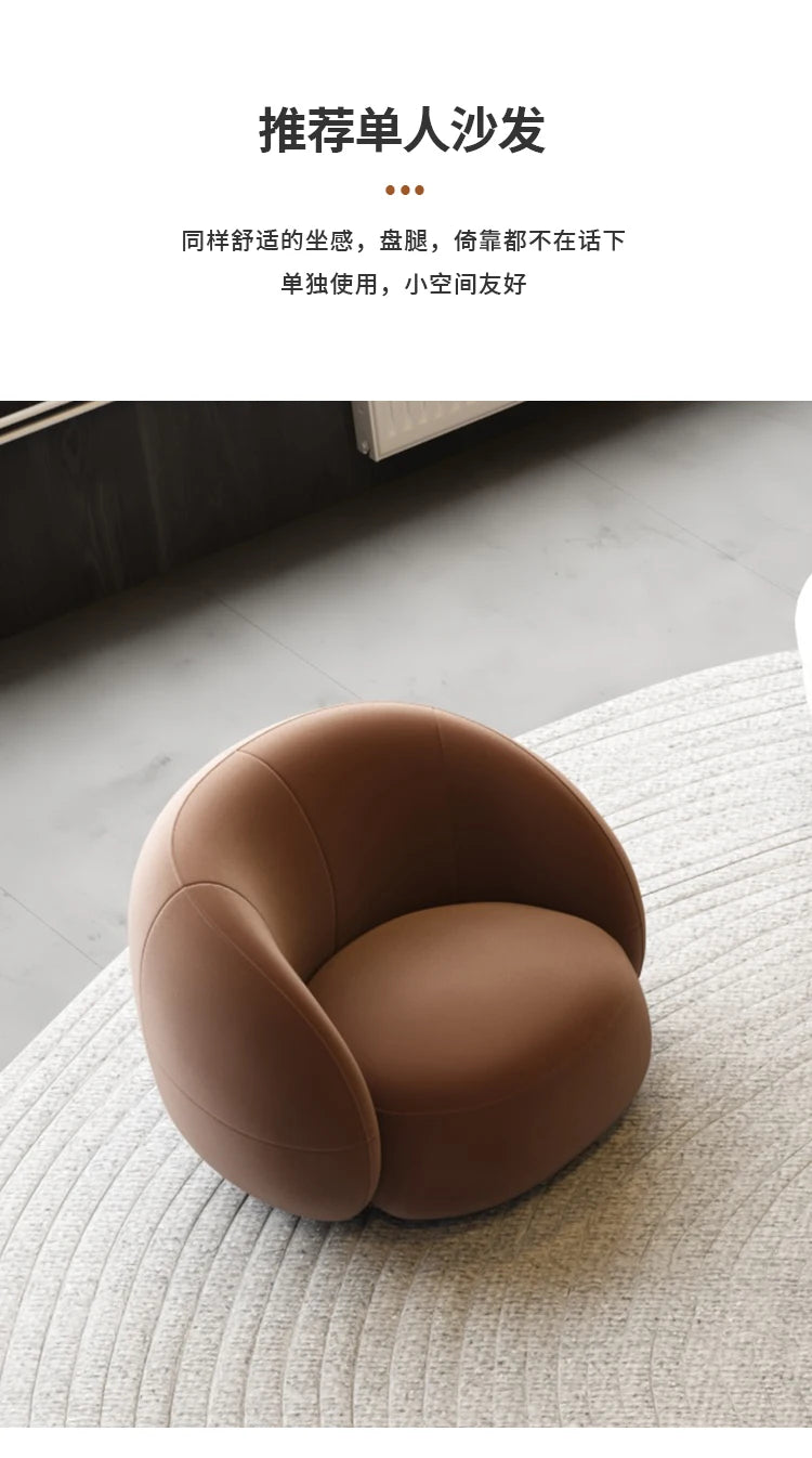 A Light luxury reception, curved sofa, clubhouse rest reception