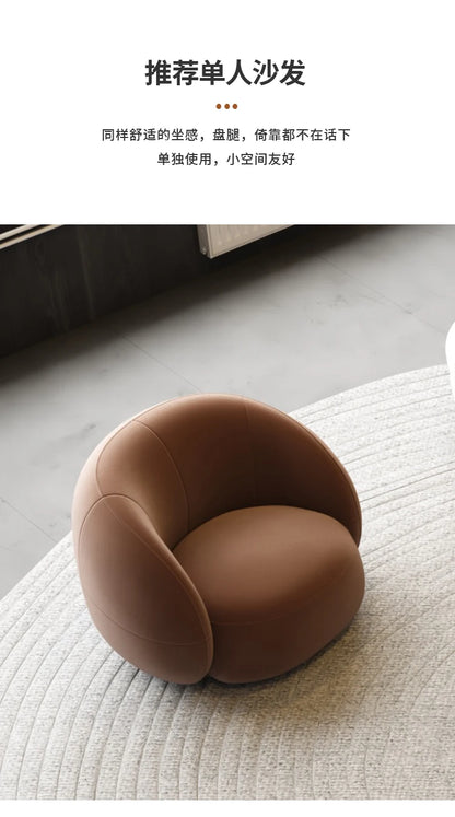 A Light luxury reception, curved sofa, clubhouse rest reception