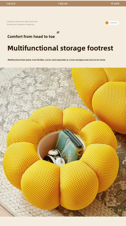 Modern Pumpkin Chair Luxury Bubble Sofa Single Lounge Seat Lazy Recliner for Bedroom Balcony Living Room Aesthetic Accent