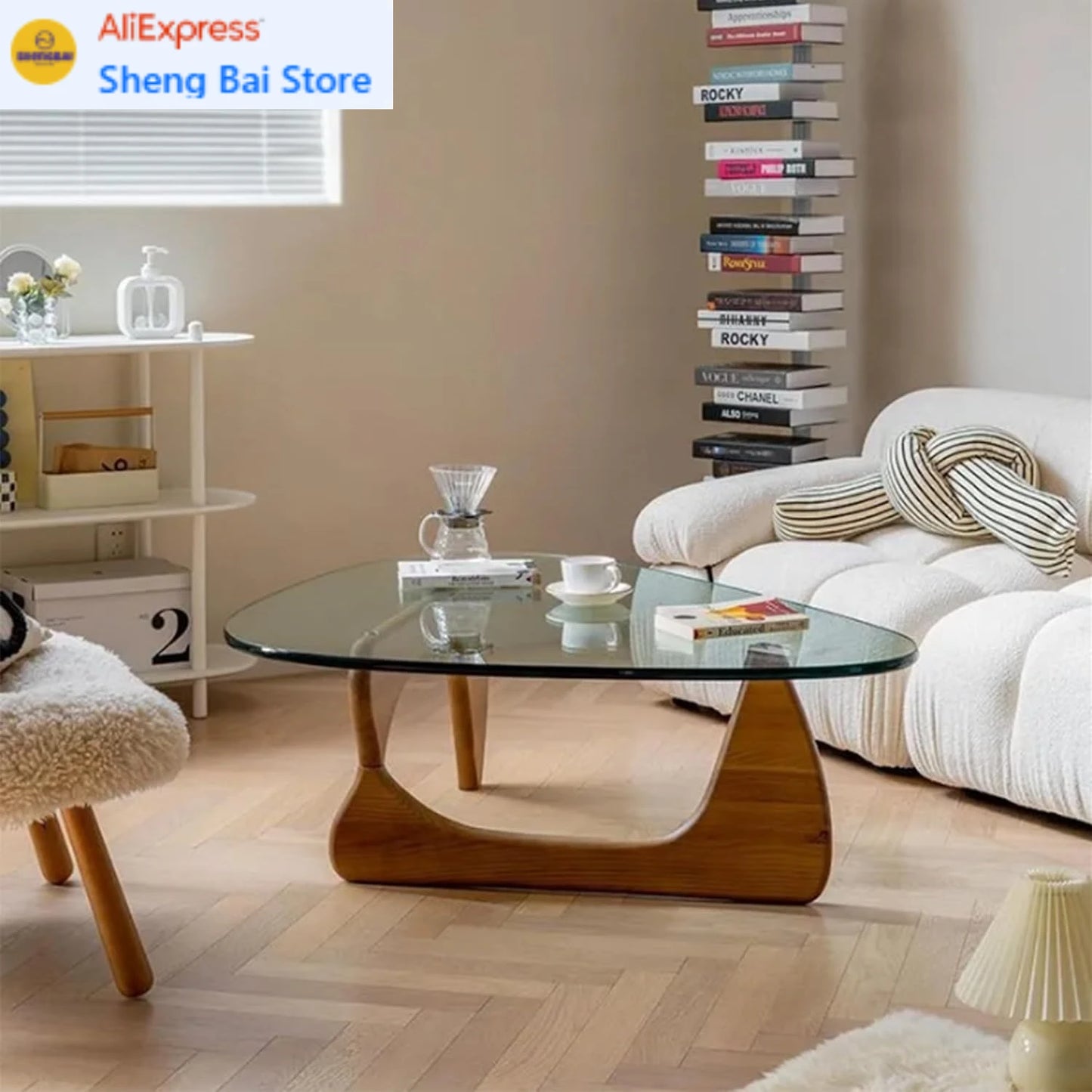 Modern Glass Coffee Table for Living Room mid Century Small Coffee Table Stylish Coffee Tables, Suitable for Bedroom Living Room