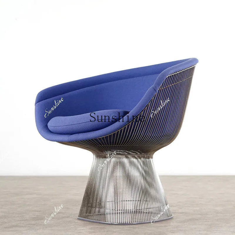 Italian modern designer stainless steel leisure single chair creative villa model room art reception chairP