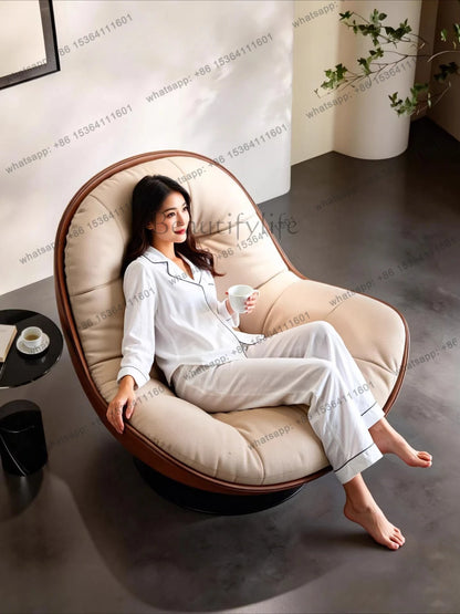 Italian minimalist lazy sofa chair bedroom modern simple light luxury single swivel chair for home use