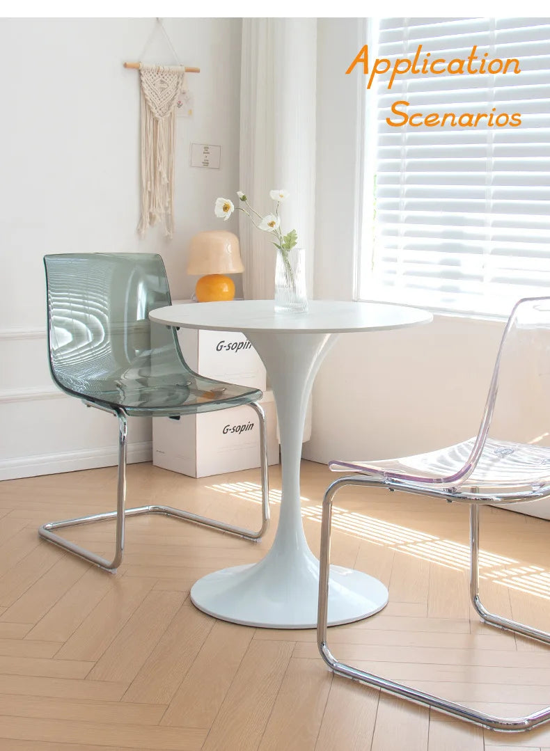 Transparent Acrylic Toyas Chair, Home Backrest Dining Chair, Nordic Minimalist Designer Desk, Coffee Shop Dining Table Chairs