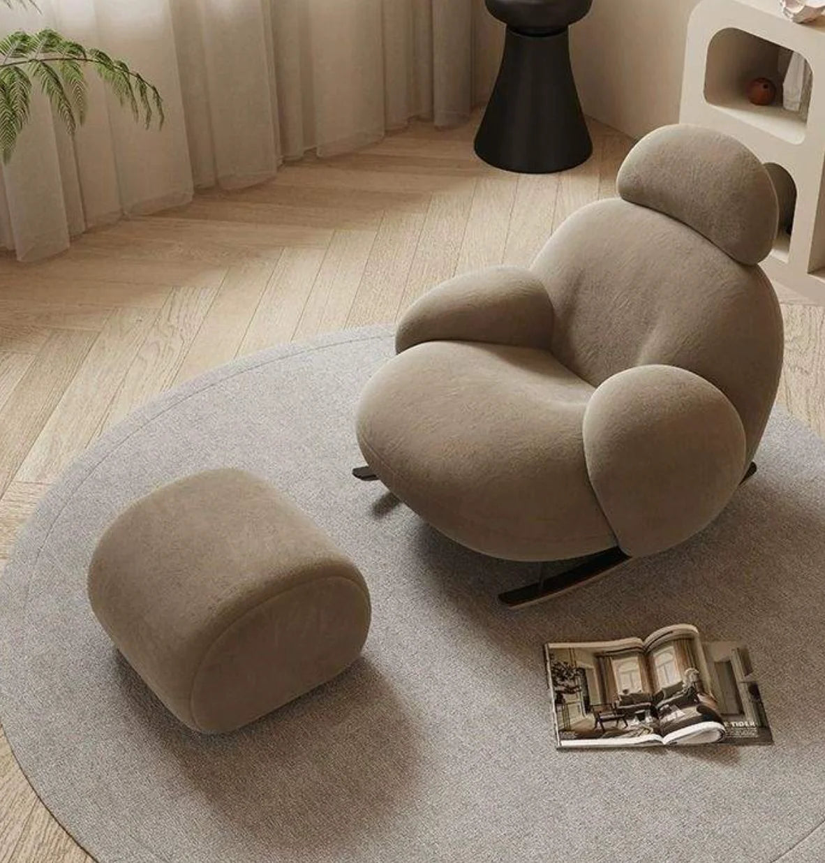 Nordic Modern Luxury Living Room Chairs Sofa Rocking Lounge Single Lazy Reclining Adult Bedroom Relax Magical Furniture