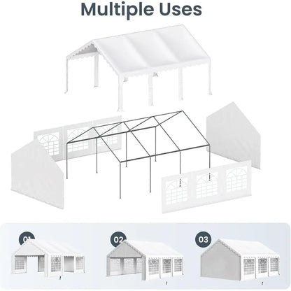 16x20 Outdoor Heavy Duty Party Tent, Large Party Wedding Event Tent with Removable Sidewalls & 3 Storage Bags or Patio Outdoor G