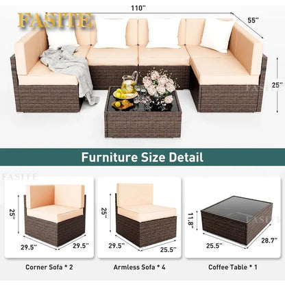 Patio Furniture Set Outdoor Conversation Set Sofa Garden