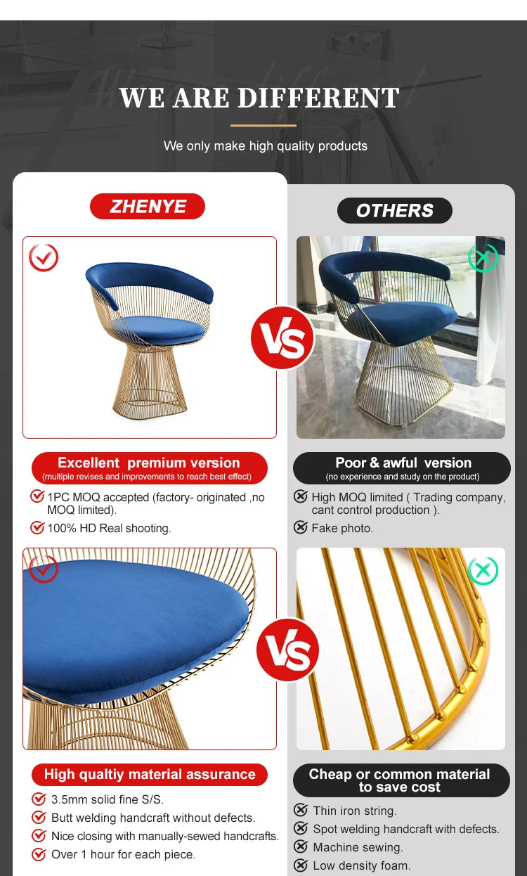 Modern Home Metal Gold Frame Accent Chair Luxury Fabric Velvet Stainless Steel Living Room Lounge Chairs