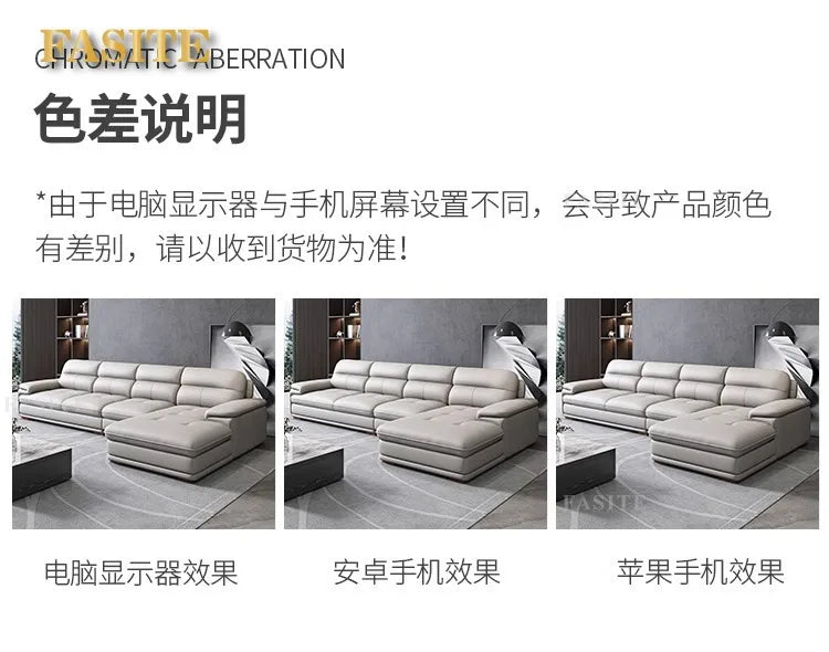 Leather sofa first layer cowhide modern simple size apartment living room left and right concubine leather sofa combination