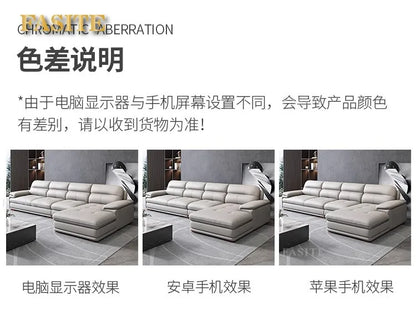 Leather sofa first layer cowhide modern simple size apartment living room left and right concubine leather sofa combination