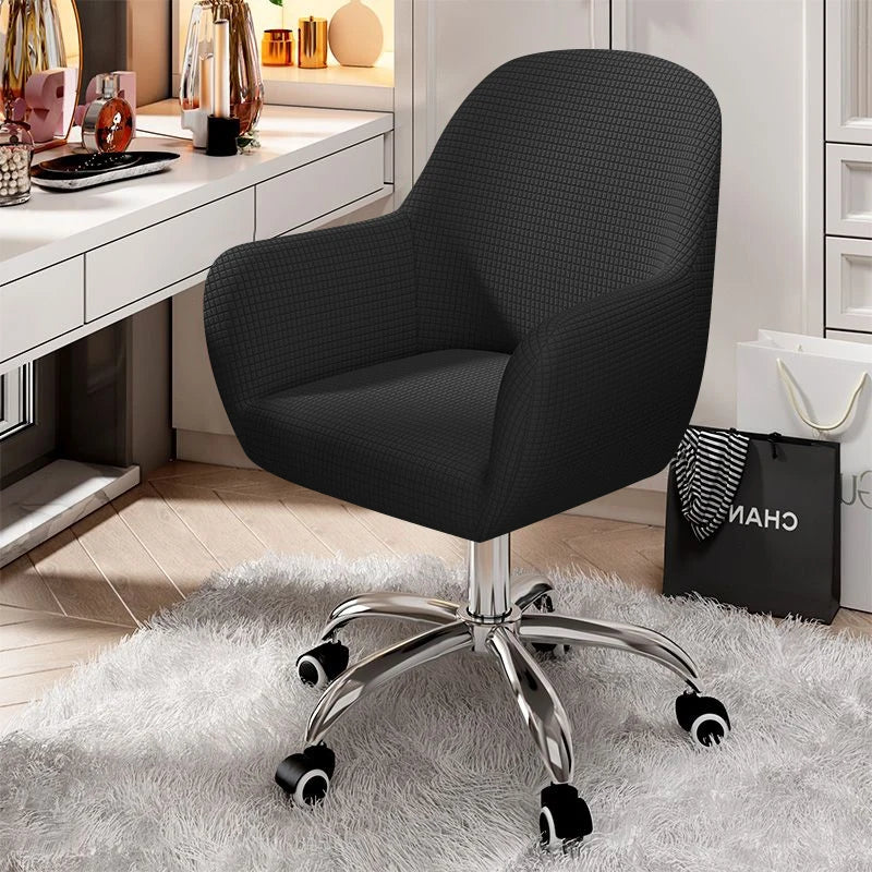 Solid Elastic Rotating Chair Cover Dining Room Spandex High Sloping Armchair Covers Office Chair Slipcover Coffee Bar Make Up